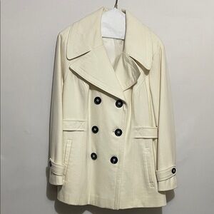 Apt. 9 Cream Double-Breasted Pea Coat Sz 2X